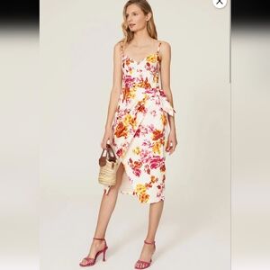 Great Jones White Floral Midi Dress Size 8